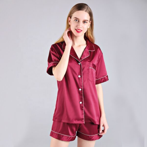 Love One Maroon Night Suits Shirt short style